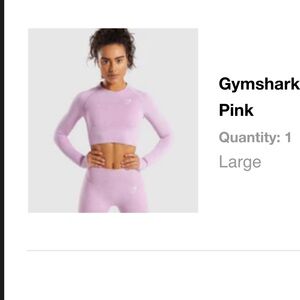 Gymshark pink long sleeve crop top L. Fits like S or M